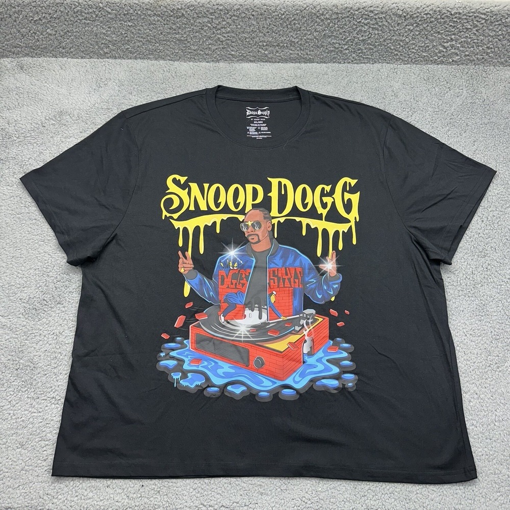 Dogg Supply by Snoop Dogg 3XL T-Shirt Men's Black Spinner Logo Drip Graphic Tee